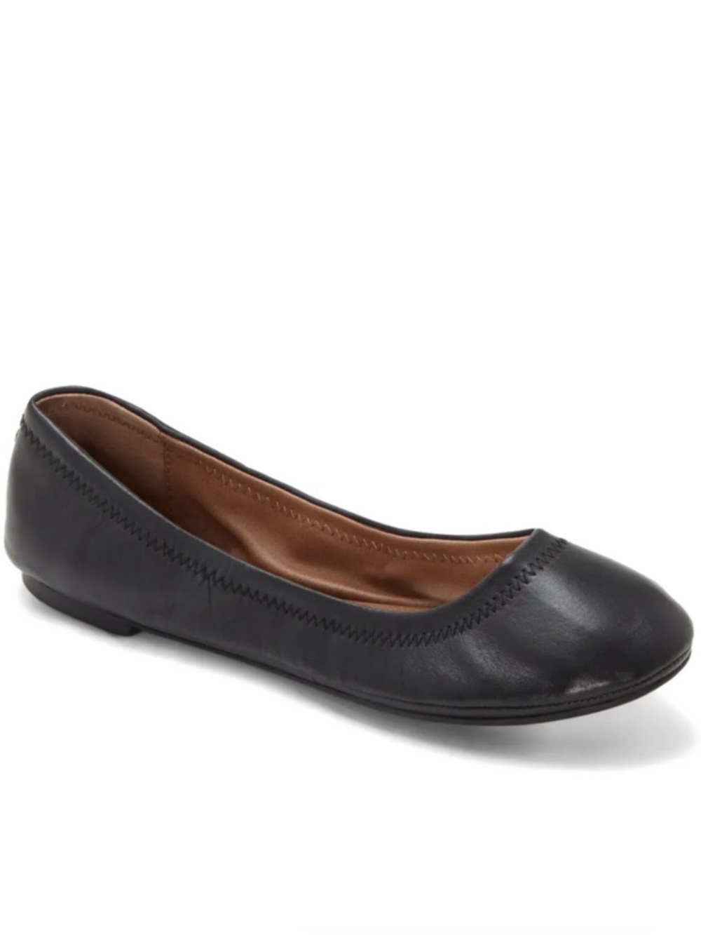 Lucky Brand NIB Classic Black Leather Ballet Flats in style LK-WIMMIE